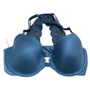 Victoria’s Secret 32D Body by Victoria front closure racerback bra blue NWT